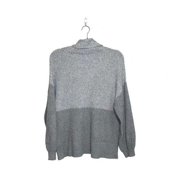 American Eagle Turtleneck Sweater Gray Color Block Pullover Comfy Medium Women’s - Picture 5 of 10